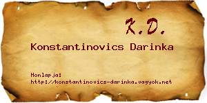 Konstantinovics Darinka névjegykártya